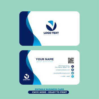 Blue Curves Business Card vector