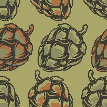 Color pattern with hops  vector