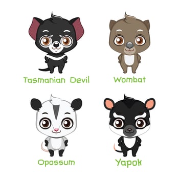 Set of Australian animal species vector