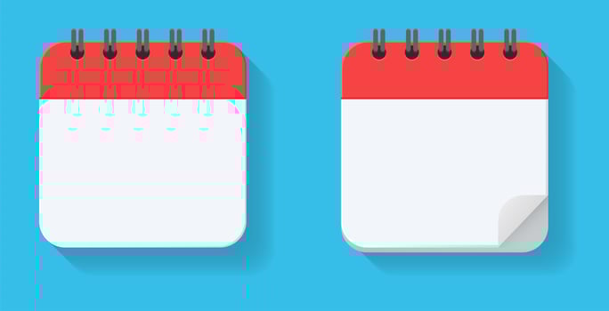 Empty replica of the calendar. For meeting appointments and important dates of the year. vector