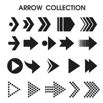 Black arrow icons that look simple and modern. vector illustration.