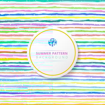 Summer striped pattern colorful on white background. vector