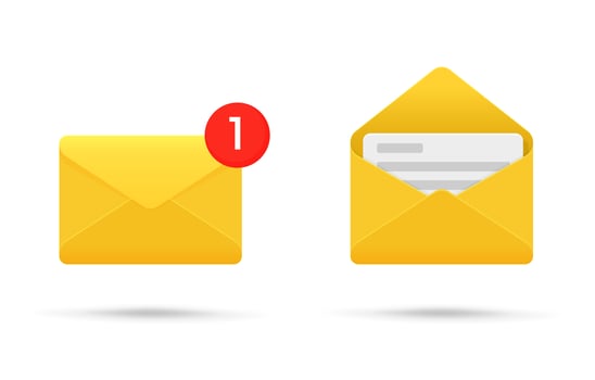 Symbol or SMS notification on electronic devices. Vector illustration.