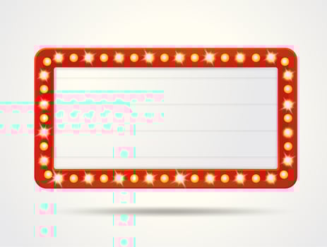 Vector label frames of empty retro light boxes for inserting your text.