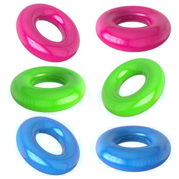 Rubber swimming ring isolated vector set. Rubber ring for swimming sea illustration
