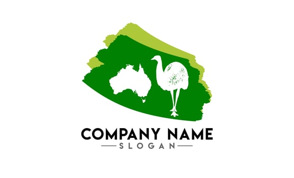 australian animal brush logo vector