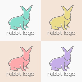 rabbit logo design vector