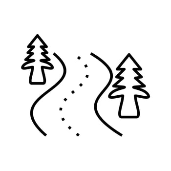 Road Line Black Icon vector