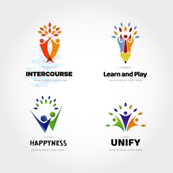 Creative People Partner Logo Design Set vector