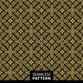 Luxury ornamental seamless pattern in golden color vector