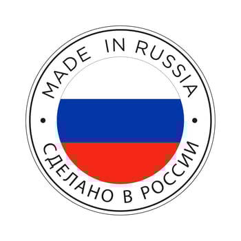 Made in Russia flag icon. vector