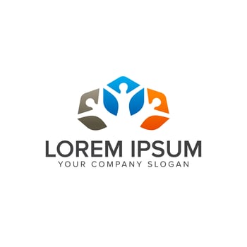 people Business and Consulting logo. teamwork communication grou vector