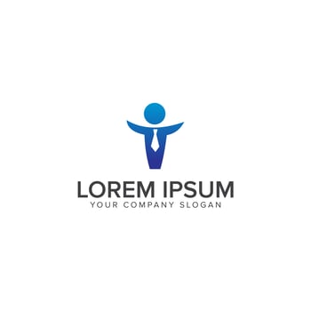 Businessman abstract logo template,Social media marketing idea,t vector