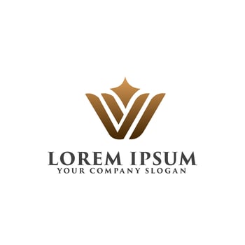 luxury letter W logo design concept template vector