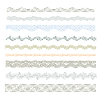 guilloche decorative borders set vector