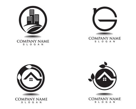 property house and home logos template  vector
