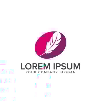 feather logo design concept template vector