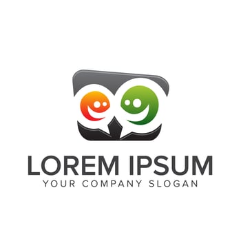 Comment people logo teamwork communication vector
