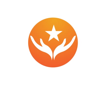 Hand help logo and symbols template icons app vector