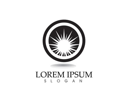 Sun logo and symbols star icon web Vector - app
