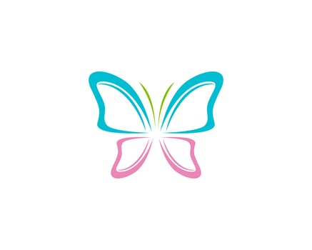 Butterfly conceptual simple, colorful icon. Logo. Vector illustration