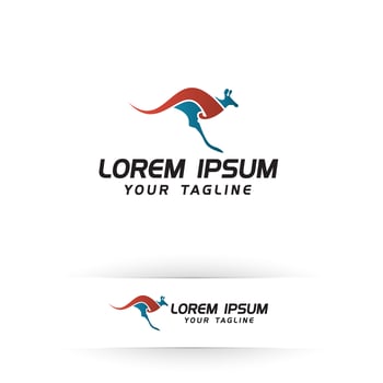 kangaroo logo. Animals logo design concept template vector