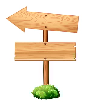 Wooden signs on pole vector
