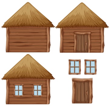 Set of hay house  vector