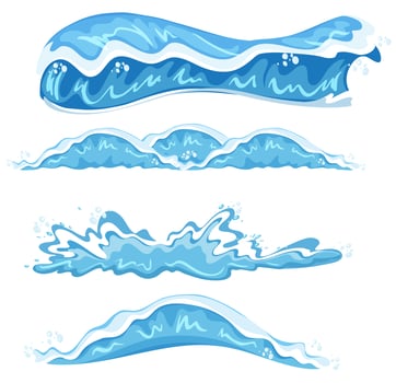 Set of different wave design vector