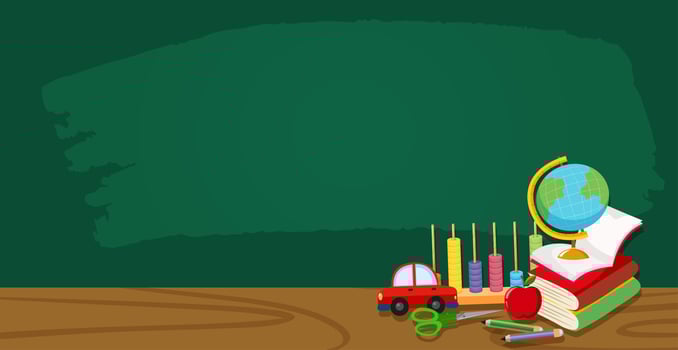 A classroom chalkboard banner vector