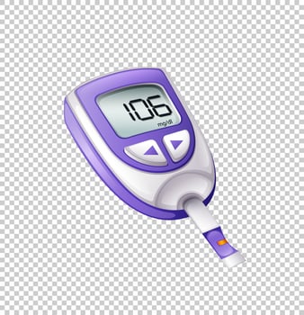 Diabetes testor kit on transparent background vector
