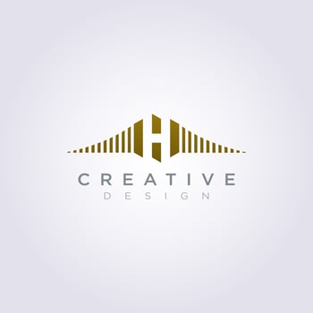 Bridge or Building City Vector Illustration Design Clipart Symbol Logo Template