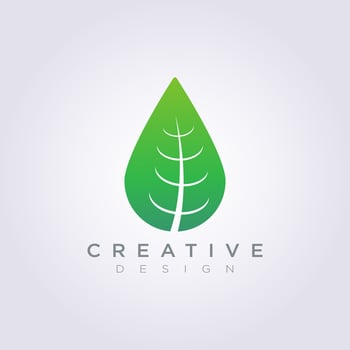 Leaf Water Drop Vector Illustration Design Clipart Symbol Logo Template