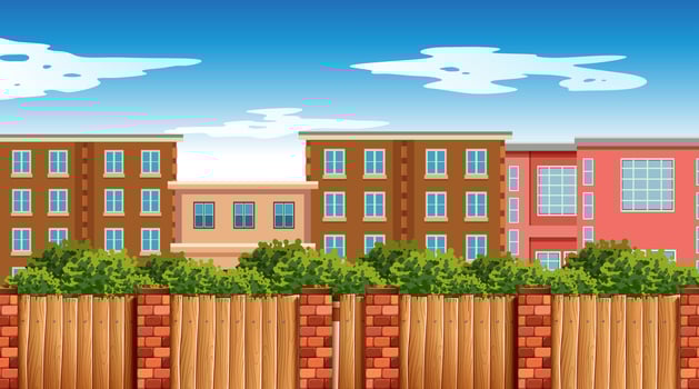 An urban town scene vector