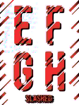Slashed font template vector