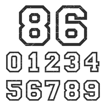 Vintage numbers stamp vector