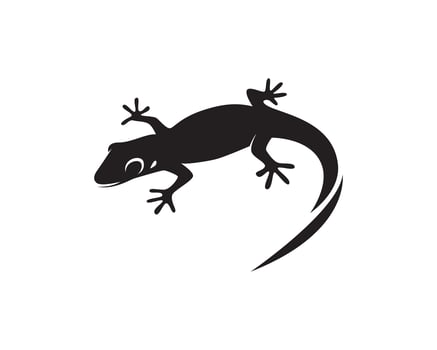 Lizard Chameleon Gecko Silhouette black vector 10