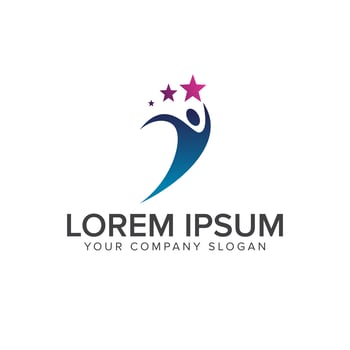 Business and Consulting people with star logo design concept tem vector