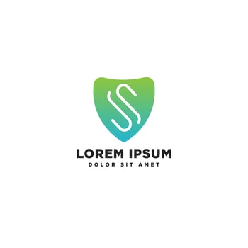 letter s logo template with shield concept vector illustration icon element