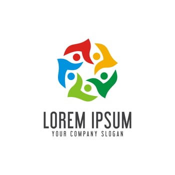 communication group people Logos. community logo design concept  vector