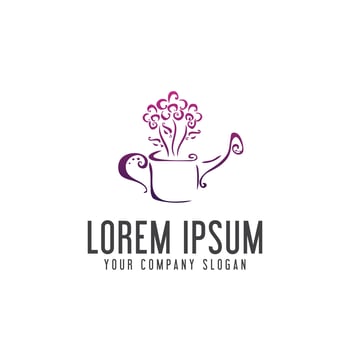 watering the flowers logo. Gardening concept Logo design design  vector