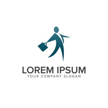 business people logo design concept template vector