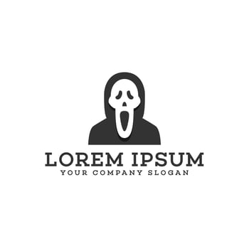 Scream mask logo design concept template vector