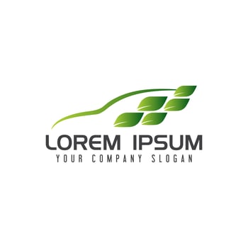 Green car logo. nature design concept template vector