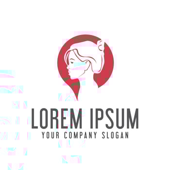 beauty woman face logo design concept template vector