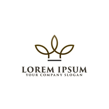minimalist crown logo design concept template vector