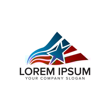 america flag star logo design concept template vector