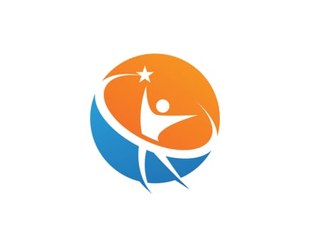 Star logo success people template vector icon illustration design
