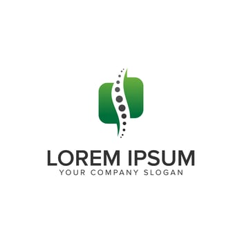 spinal column logo. medicine pharmacy herbal logo design concept template vector