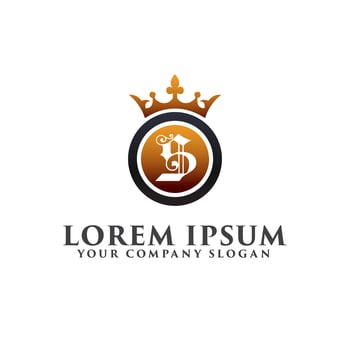 Luxury Letter S with crown Logo design concept template vector